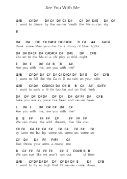Are You With Me Piano letter notes by Easton Corbin - Arr.Bairdbian Lystan
