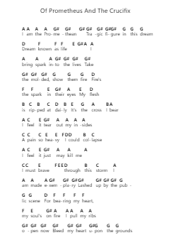 Of Prometheus And The Crucifix Nota surat piano oleh Trivium - Arr.Churgie Genedia