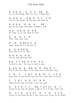 The New Real पियानो पत्र नोट्स द्वारा Three Days Grace - Arr.Temky Pisoll