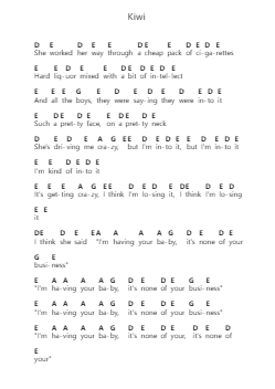 Kiwi Piano letter notes by Harry Styles - Arr.Vebted Saulquinn