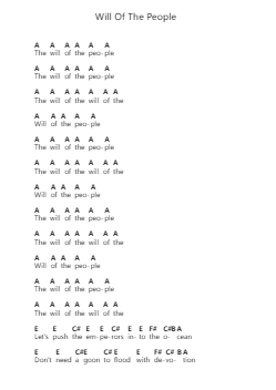 Will Of The People Piano letter notes by Muse - Arr.Kingstone