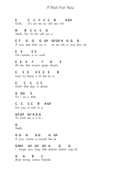 If Not For You Piano letter notes by Shakey Graves - Arr.Guntrine
