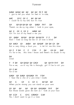 Forever 钢琴字母谱由 KISS - 编曲 Haletra Kimstone
