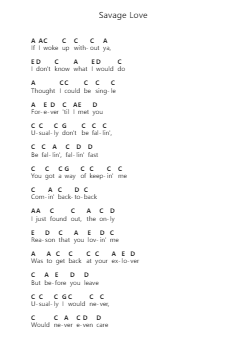 Savage Love Nota surat piano oleh Jason Derulo - Arr.Bartblack Jobky