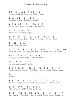 Scared To Be Lonely Piano letter notes by Martin Garrix - Arr.Longbohm