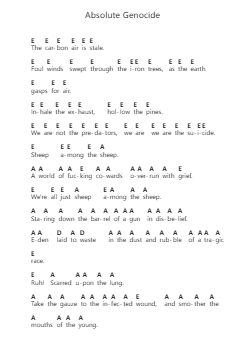 Absolute Genocide Ghi chú đàn piano bởi Thy Art Is Murder - Arr.O'Cady Bobde