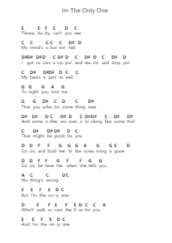 Im The Only One 鋼琴字母譜由 Melissa Etheridge - 編曲 Jonessibyl Midsopp