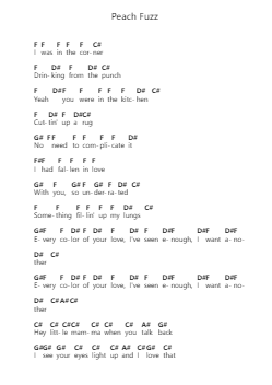 Peach Fuzz Piano letter noten van Caamp - Arr.Oglet Kitcke