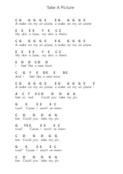Take A Picture 鋼琴字母譜由 Filter - 編曲 Clarjudd
