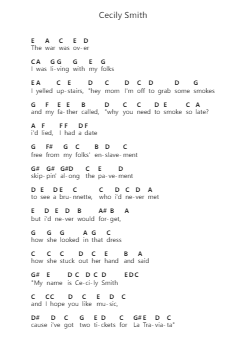 Cecily Smith Piano letter notes by Will Connolly - Arr.Boyletio Wanleigh