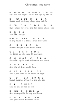 Christmas Tree Farm Piano letter notes by Taylor Swift - Arr.Sainsram