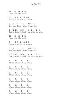 Life To Fix 鋼琴字母譜由 The Record Company - 編曲 Halrald