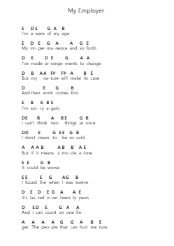 My Employer Piano letter notes by Pile - Arr.Gibger Burnsleif