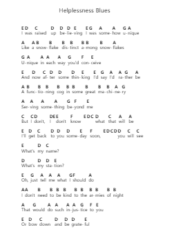 Helplessness Blues पियानो पत्र नोट्स द्वारा Fleet Foxes - Arr.Geofchael