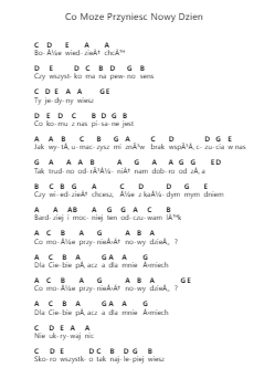 Co Moze Przyniesc Nowy Dzien Piano letter notes by Kasia Kowalska - Arr.Wattkeith Louichild