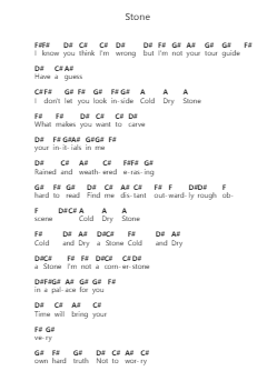 Stone Piano letter notes by Alice in Chains - Arr.Brobrian Needve