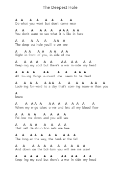 The Deepest Hole Piano letter notes by Nasum - Arr.Thadean Chilridge