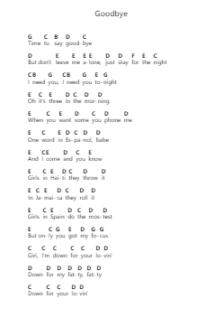 Goodbye Piano letter notes by Jason Derulo - Arr.Urkuk Joneswat