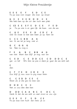 Mijn Kleine Presidentje ピアノの音符 by Jaap Reesema - Arr.Hootus