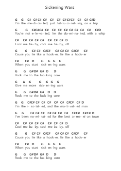 Sickening Wars Piano letter notes by Daron Malakian and Scars on Broadway - Arr.Georfoe