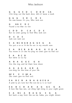 Miss Jackson Nota surat piano oleh Panic! At the Disco - Arr.Geofchael