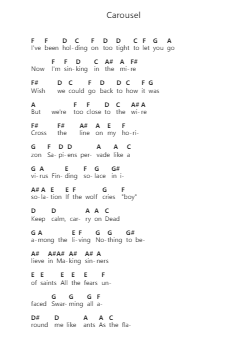 Carousel Piano letter notes by Haken - Arr.Lynzoe Haybob