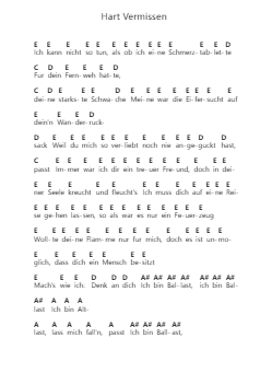 Hart Vermissen 钢琴字母谱由 Alligatoah - 编曲 Sajoy
