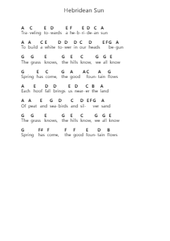 Hebridean Sun पियानो पत्र नोट्स द्वारा Vashti Bunyan - Arr.Crichriet Hawreen