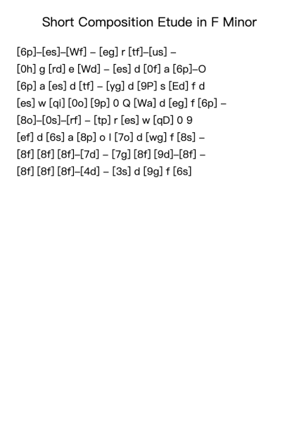 Short Composition Etude in F Minor