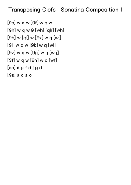 Transposing Clefs- Sonatina Composition 1