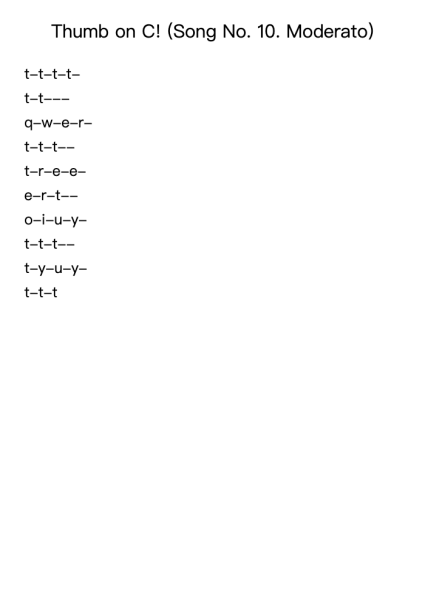 Thumb on C! (Song No. 10. Moderato)