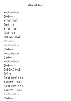 Minuet in F