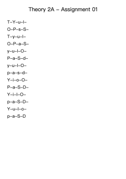 Theory 2A - Assignment 01