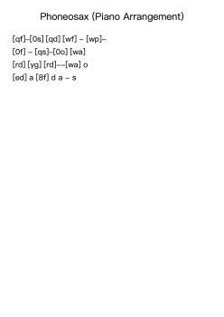 Phoneosax (Piano Arrangement)