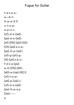 Fugue for Guitar