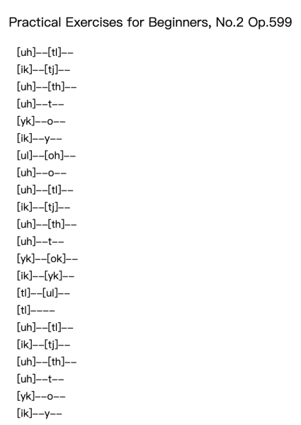 Practical Exercises for Beginners, No. 2, Op. 599
