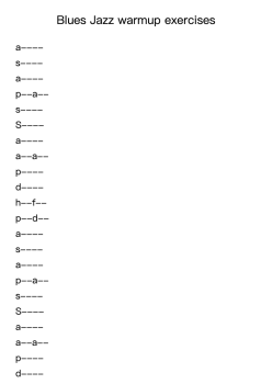 Blues Jazz warmup exercises