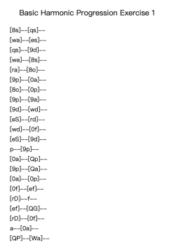 Basic Harmonic Progression Exercise 1