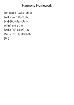 Harmony Homework