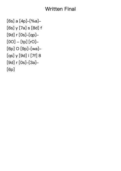 Written Final