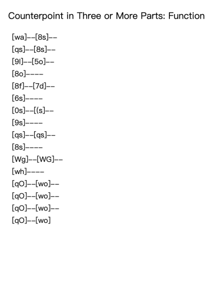 Counterpoint in Three or More Parts: Function