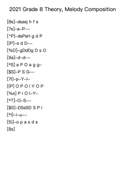 2021 Grade 8 Theory, Melody Composition