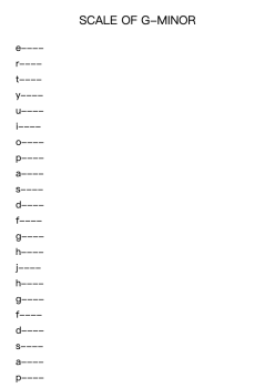 Scale of G Minor
