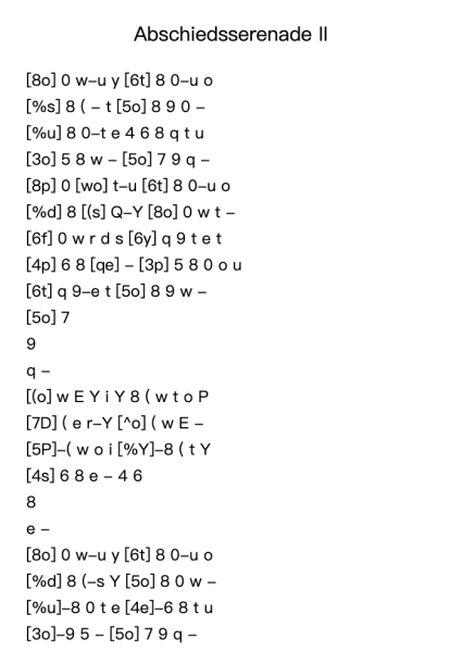 Abschiedsserenade: II (Farewell Serenade)