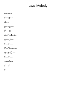 Jazz Melody