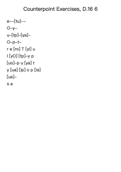 Counterpoint Exercises, D. 16: No. 6