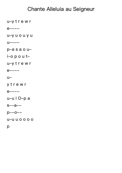 Chante Alleluia au Seigneur
