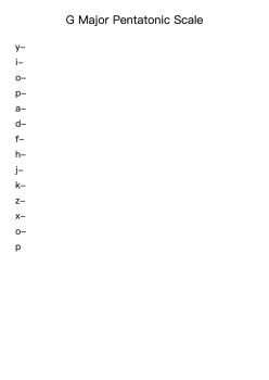 G Major Pentatonic Scale
