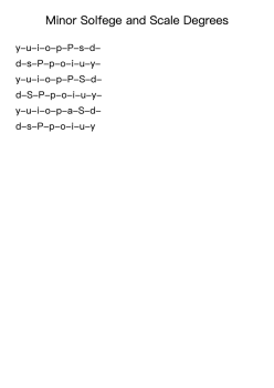 Minor solfege and scale degrees