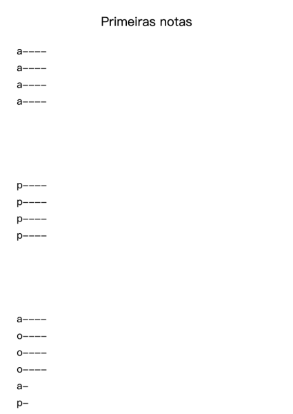 Primeiras notas